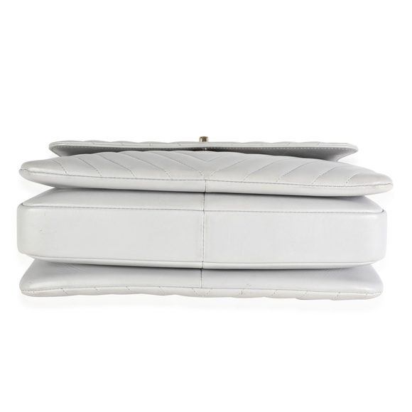 Chanel Gray Chevron Quilted Lambskin Trendy CC Top Handle Flap Bag - Picture 5 of 8